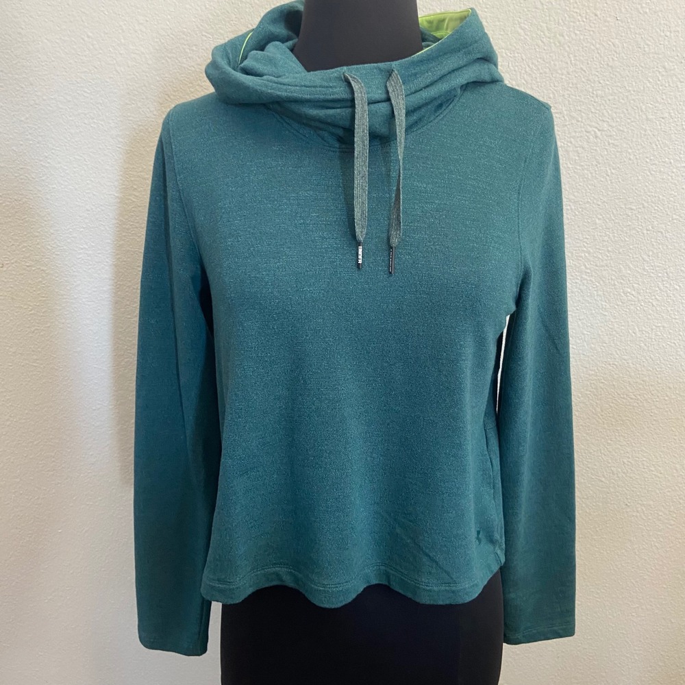 Under Armour Womens XS Hoodie Sweatshirt Pullover Teal‎ Green Loose Fit